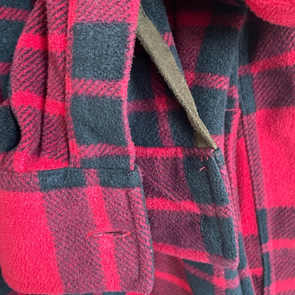 Chaps Ralph Lauren Fleece Plaid Button-Down Shirt With Pockets, Men's Medium - Picture 5 of 10